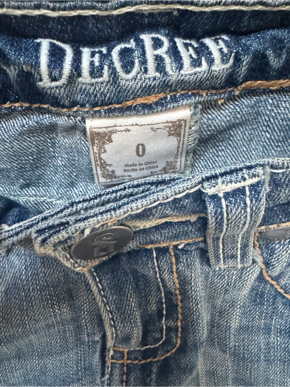 Decree Blue Distressed Denim Mini Skirt - Picture 4 of 4